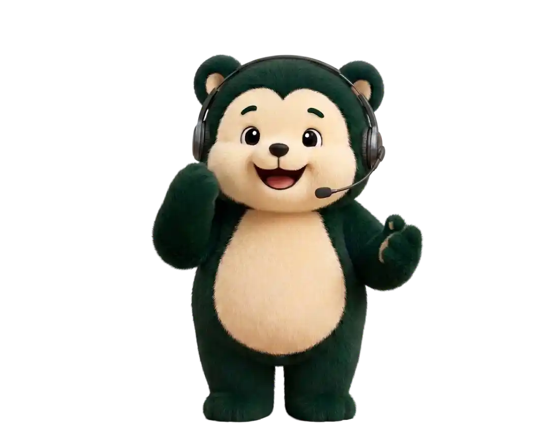 Mascotte Compta Spot au casque, disponible pour accompagner votre changement d'expert-comptable